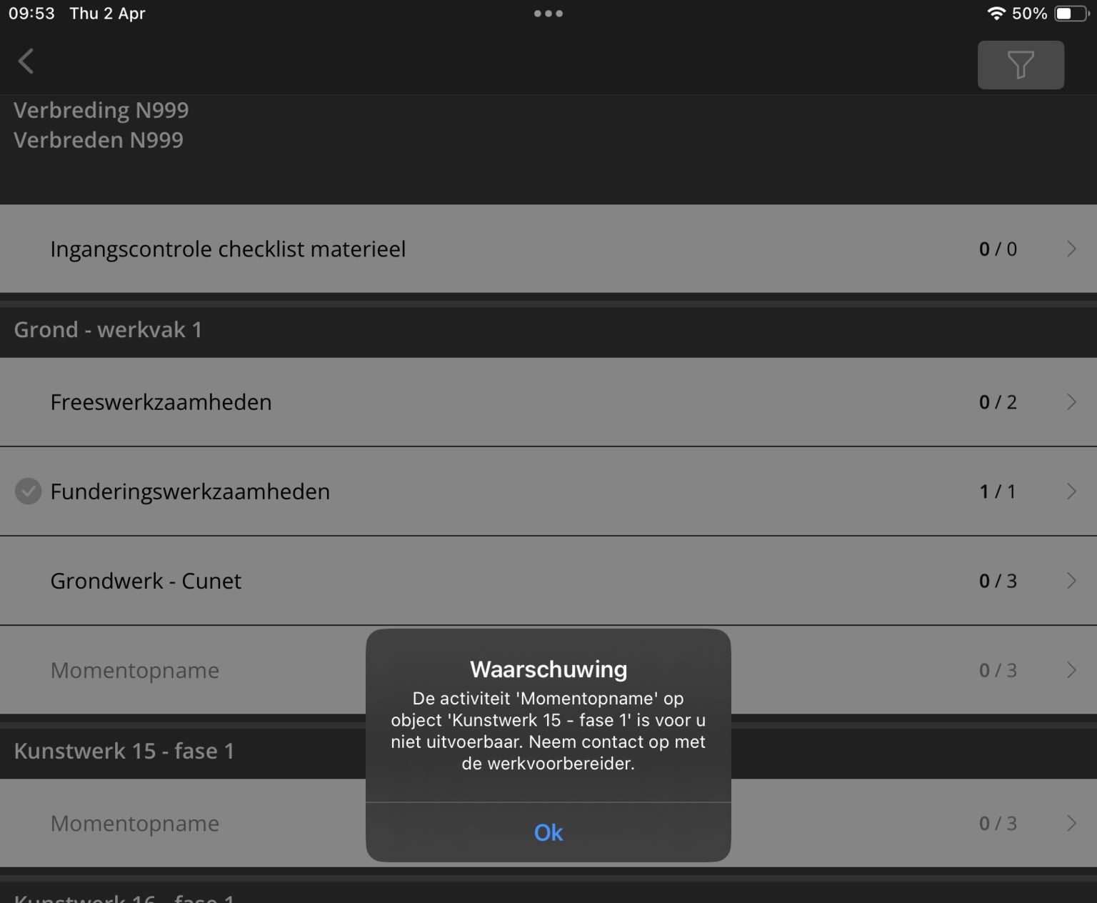 Keuring onuitvoerbaar