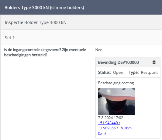 Bevinding opvolgen met maatregel 1