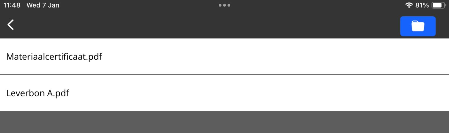 Bijlagevraag in app 2